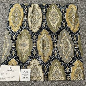 Duralee Fabric Sample Remnant 15317 Cobalt Blue Green Gold Victorian Crafts